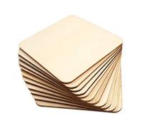 Lasercutouts Geschenkanhänger aus Holz, quadratisch, 100 mm (10 cm)