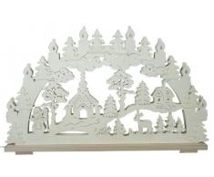 SchwibboLa SB 1-56 Erzgebirgischer Doppelt Beleuchteter Schwibbogen mit Zertifizierung SB 1-56, 70 x 42 cm