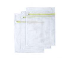 SASUM Wäschebeutel, Netz-Polyester-Wäschebeutel, hochwertig, strapazierfähig, Weiß für Jeans, Dessous, Pullover, Mäntel in Waschmaschine und Trockner, Dickes Polyester 3er-Pack, weiß, Thick