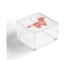 Society6 Cat Coquillette Pinata Pink and Rose Gold Acryl-Box, Mehrfarbig, 4 x 4 x 2.5