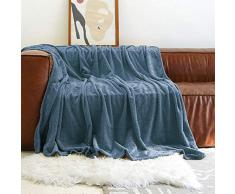 U UQUI Flanell Geprägte Fleecedecke 40x60 inches blaugrün
