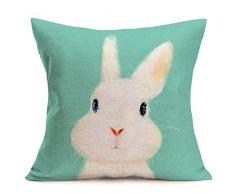 Yangyulu Kissenhülle mit Ölgemälde, Motiv: rosa Schweinchen, Baumwolle / Leinen, Dekoration, für Couch/Bett, 45,7 x 45,7 cm 18 x 18 hase