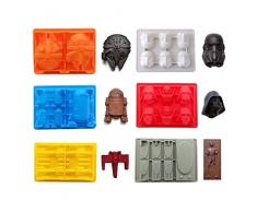 SASA Design Star Krieg geformte Form, flexible Silikon-Formen für Kuchendekoration Star Wars Liebhaber Roboter Birthday Candy Formen Schokolade Formen Seife Formen Backen Formen Smile Hocker Ice Cube Tabletts 6pcs Set