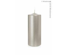 Wiedemann 726118.027 Stumpenkerzen lackiert in Cellophan, Wachs, Silber, 15 x 6 cm, 16-Einheiten