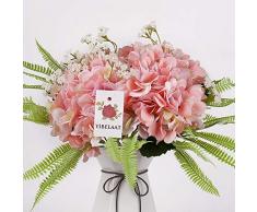YUYYAO 4 künstliche Hortensien Hortensien Seidenblumen Blumensträuße Blumensträuße Arrangements Dekoration für Hochzeit Zuhause Party Tischdekoration Rose