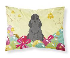 Ostereier Cocker Spaniel, schwarzer Stoff, Standard-Kissenbezug