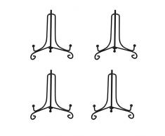 Artliving (2 Pack) Eisen Display Ständer, Schwarz Eisen Staffelei Teller Display Foto Halter Ständer, Zeigt Bild Rahmen, Kochbücher, Deko Teller, Tablets und Kunst 4 inch (4 Pack) Schwarz