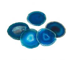 Nupuyai Polierter Achat Geodenscheiben Dekosteine Dekoration 10 Stück Naturstein Tischkarten Hochzeit Blue(Irregular)