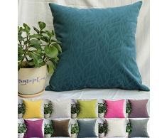 tangdepot massiv SAMT Dekoratives Kissen Bezüge/Euro kissenrollen, Super Weiche Velours, Micro geprägt Leaf Textur und Form, SAMT, blau, 12 x 18