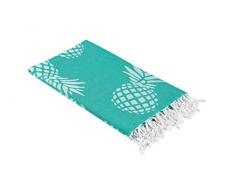 Ananas Print türkischen Pestemal Strandtuch oder Badetuch Handtuch in einem extra großen Größe, dünn, aqua, blau oder schwarz, baumwolle 100 % Baumwolle, mint, 69 inches long x 39 inches wide