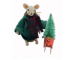 Green Pastures Filzmaus mit Schlitten, Mehrfarbig