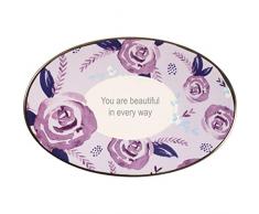 Precious Moments Inspirierende Figur Mädchen Ovales Schmuckkästchen mit Blumenmuster One Size Mehrfarbig