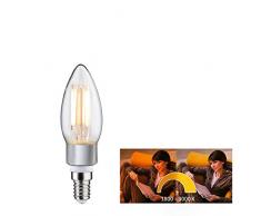 Paulmann 28777 LED Lampe Filament Kerze Dim to warm 5 Watt dimmbar Leuchtmittel Klar effizientes Licht Goldlicht bis Warmweiß 1800-3000K E14