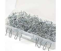 laabeimat 240 Stück Silberne rostfreie Eisen Vorhanghaken Metall Vorhang Haken Pin-On Drapery Haken Türvorhang und Duschvorhang 240packgouzi