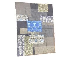 AllAsta Tagesdecke Patchwork Qulit Denim Indigo
