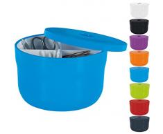 Spirella Kosmetikorganizer Cocco mit individuell verstellbaren Fächern Aufbewahrungsbox für Make Up und Schmuck 15x9cm mit Deckel Blau