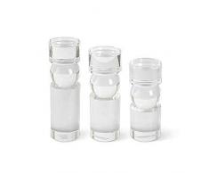 K&K Interiors 15922A Kerzenhalter aus Glas, 1 Kugel, 3 Stück