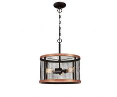Westinghouse Lighting Dreiflammige Pendelleuchte, Ausführung geölte Bronze mit verwaschener Kupfernote und Gitterschirm, Glas, 1 W, 42 x 42 x 143 cm