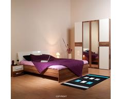 MONDIAL TAPIS Globalen Teppich Teppich Moderne für Bettvorleger, Polypropylen 80 x 140 cm, grau/schwarz, 80 x 140 cm