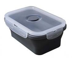FACKELMANN platzsparende Lunchbox aus Silikon, Grau, nc
