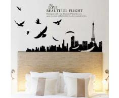 Walplus Wand Sticker Schöne Flug Abnehmbare Selbstklebend Wandkunst Aufkleber Vinyl Heim Dekoration DIY Wohnzimmer Schlafzimmer Büro Dekor Tapete Kinderzimmer Geschenk, Mehrfarbig