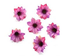 Seidenblumen in Großhandel Kunstblumen Köpfe Sonnenblumenkopf Kunstseide Blumen für DIY Scrapbooking Kranz Home Hochzeit Dekoration Fake Blume 80 Stück 6 cm violett