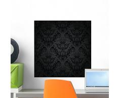 Wallmonkeys anthrazit Floral Tapete Wand Wandbild Abziehen und Aufkleben Graphic (18 in w x 18 in H) wm220549