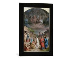 Gerahmtes Bild von Joseph Ritter von Führich Vision der Einwohner Jerusalems von der Eroberung der Stadt durch Antiochus IV., Kunstdruck im hochwertigen handgefertigten Bilder-Rahmen, 30x40 cm, Schwarz matt