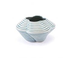 Zuo Gedrehte Vase, Keramik, Blau, 27,9 x 15,2 cm