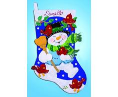 Design Works Kreuzstichvorlage, Weihnachtsstrumpf, Kardinal-Motiv, Mehrfarbig, Filz