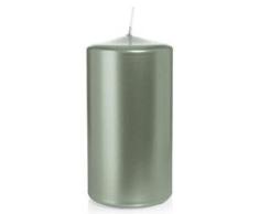 Wiedemann Stumpenkerzen lackiert in Cellophan, Wachs, Silber, 15 x 8 cm, 6-Einheiten