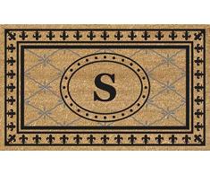 Nedia Home Super Scraper Bungalow Vinyl Kokosfaser Fußmatte, Monogramm S, 45,7 x 76,2 cm