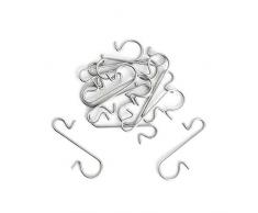 Axgo 100 Stück Weihnachtsdekoration Kleiderbügel Metall Draht hängend S-förmige Haken für Weihnachtsbaum-Dekoration, Silber