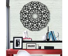 DEKADRON Metall Wall Art – Mandala Design – Silhouette Metall Wand Decor Home Office Dekoration Schlafzimmer Wohnzimmer Dekoration 17 W x 17 H/44x44cm Schwarz