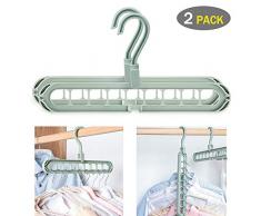 WAOU Magic Hanger Faltbarer Kleiderbügel für 9 Stück Kleiderschrank platzsparend Kleiderständer Multi Kleiderbügel (2 Stück)