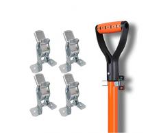 SULOUS Metall-Federgriff-Halter für Mop und Besen, Schaufel, Rechen, Besen, Mop-Halter, Haus-Aufbewahrung, Werkzeug Rack Organizer