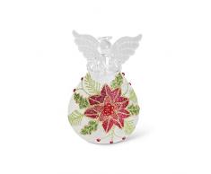 K&K Interiors 54118B LED-Engel mit Weihnachtsstern, batteriebetrieben, 12,7 cm