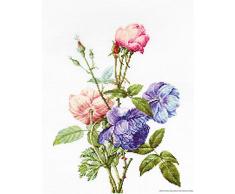 Luca-S B2349 Blumenstrauß mit Rosen Kreuzstichset, Baumwolle, mehrfarbig, 19x25cm