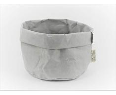 B&P Italia Brottasche Stockholm aus Zellstoff, Grau, Durchmesser 19 x 12 cm