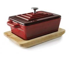 LACOR Magma Red/Grey Rechteckige Kasserolle mit Deckel Rot antik