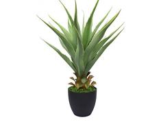 27 cm H Sansevieria Schlangenpflanze - künstliche Agave - grün - mit Topf - von MOMO Pflanze