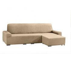 Eysa Aquiles elastisch Sofa überwurf Chaise Longue kurzer arm rechts, frontalsicht, Farbe 01-beige, Polyester-Baumwolle, 43 x 37 x 14 cm