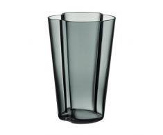 Iittala Aalto Vasen, Glas, Dunkelgrau, 6 x 10 x 22 cm