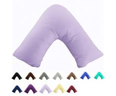 taoson 100% Baumwolle Fadenzahl 300 weiß Chevron Zig Zag voller Länge Reißverschluss Körper Kissen Fall nur Cover kein Einsatz 53,3 x 137,2 cm, baumwolle, V-light Purple, V Shaped Pillowcase