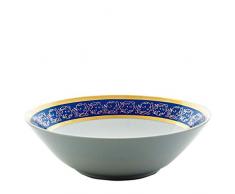 Bohemia Saphyr Greca Salatschüssel, Porzellan, Blau, 25 x 25 x 10 cm