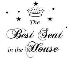 Maydahui Wandaufkleber, 28 cm, Motiv „The Best Seat in The House“, lustige Kunst-Wandaufkleber für Toilette, Badezimmer, Stuhl, Closehool, Sofa, 2 Stück