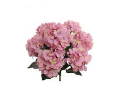 Larksilk Kunstpflanze Hortensien mit 7 Moppköpfen, 56 cm Rose