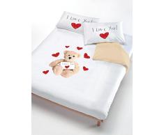 Italian Bed Linen Bettwäsche Bär weiß/beige 150 x 200 cm Bianco/Beige