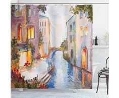 Ambesonne Home Decor Kollektion, Polyester Stoff Badezimmer Duschvorhang Set mit Haken, Polyester, Multi 19, 69W x 84L