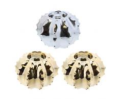 LiShay Beautiful Home Accent Teelichthalter, rund, Kaktus, 3 Stück Small 2 Gold 1 Silver